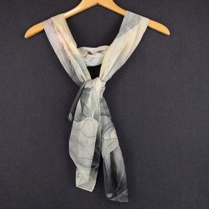 Womens Scarf Sheer Floral 20 Inches by 64 Inches Rectangular Chiffon